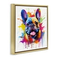 thumbnail image 3 of Stupell Industries French Bulldog Modern Splash Animals & Insects Painting Gold Floater Framed Canvas Art Print Wall Art, 25 x 25, 3 of 9