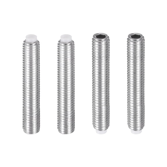 4 Pcs M8x50mm Nylon Tip Grub Screw, 304 Stainless Steel Metric Hex Socket Set Screws