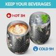 thumbnail image 4 of 12oz Stemless Wine Tumblers Pioneer Flower Vacuum Insulated Stainless Steel Travel Tumbler Cups Mug with Lid and Straw for Champaign,Cocktail,Beer with Cleaning Brush, 4 of 5
