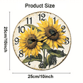 thumbnail image 2 of Kurmntregon Vintage Sunflowers Wall Clock Summer Floral Non Ticking Silent Quartz Bedroom Living Room Office Gym Kitchen Bathroom Patio Decor Decorative Clocks Shop Hotel Round 10", 2 of 7
