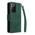 thumbnail image 4 of Nalacover For Samsung Galaxy Note20 Ultra Zipper Wallet Case,360 Protection Stylish PU Leather Shockproof Magnetic Flip Holder 6 Card Slots and 2 Cash Pockets Cover with Detachable Wrist Strap,Green, 4 of 15