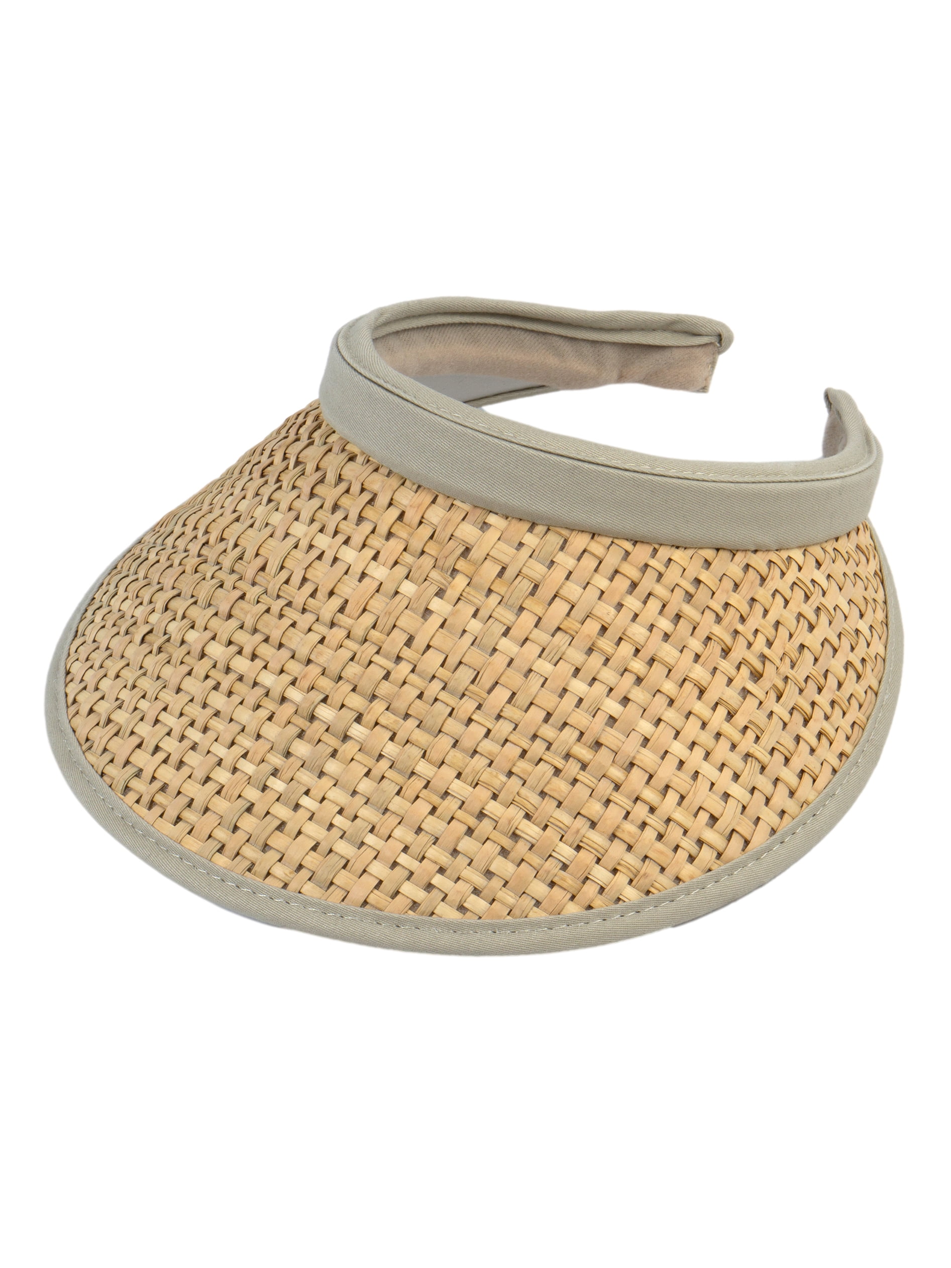 Top Headwear Straw Clip On Visor, Natural