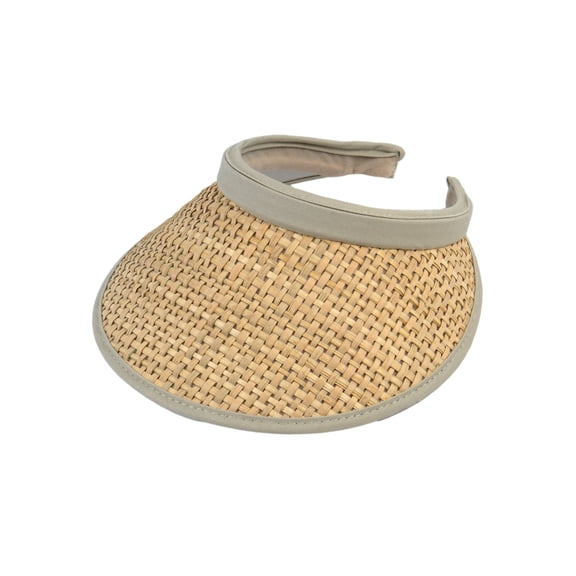 Top Headwear Straw Clip On Visor, Natural