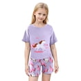 thumbnail image 4 of Byoo Big Girls Horse Print Outfit Set Short Sleeve Soft Top Shorts Cloth Set Cozy Comfortable Sleepwear Sets, 4 of 6