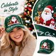 thumbnail image 2 of Green Ajustable Christmas Baseball Hat for Adults, Colorful Xmas Embroidered Novelty Cozy Twill Cotton Cap, Funny Christmas Gifts, 2 of 6