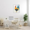 thumbnail image 2 of Modern Rooster Rainbow Splatter Animals & Insects Graphic Art White Framed Art Print Wall Art, 2 of 7