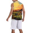 thumbnail image 2 of Honeii Oil Painting Style Pasture Cow print basktball shirt for men and women, Unisex basketball jersey for Theme party-4X-Large, 2 of 6