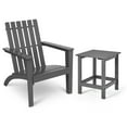 thumbnail image 1 of Costway 2PCS Patio Adirondack Chair Side Table Set Solid Wood Garden Deck Grey, 1 of 9
