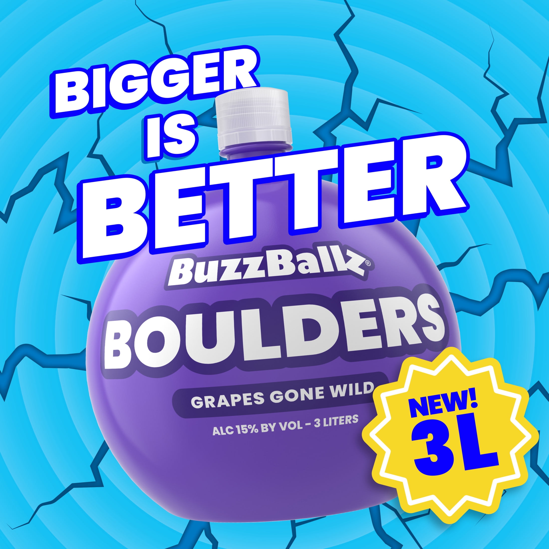 BuzzBallz Boulders Grapes Gone Wild Cocktail, 3l, 30 Proof (15% ABV)