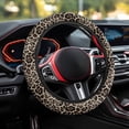 thumbnail image 7 of COEQINE Leopard Print Car Steering Wheel Cover Universal 15 Inch Anti-Slip Auto Steering Wheel Protector Car Accessories for Women Men, Black Brown, 7 of 7