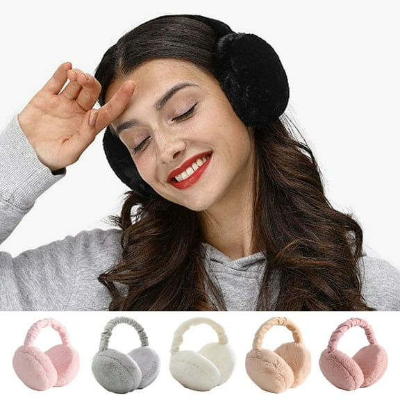 Faux Fur Ear Warmers,Outdoor Foldable Winter Earmuffs Womens&Mens Earlap Warm Ear Protection