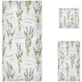 thumbnail image 2 of Dreamtimes Beautiful Lavender Flowers Vintage Pattern Soft Luxury Set of 3 Towels, 1 Bath Towel+1 Hand Towel+1 Washcloth, Multipurpose for Bathroom, Hotel, Gym, Spa and Kitchen, 2 of 5