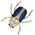 thumbnail image 3 of kusrkot Vintage Émail Cristal Insecte Broche Insecte Coléoptère Bug Broche Bleu, 3 of 9