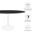 thumbnail image 4 of Modway Lippa 60" Oval Artificial Marble Dining Table in White Black, 4 of 6