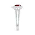 thumbnail image 3 of ANGARA Natural Split Shank Pear Ruby and Diamond Double Halo Ring in 14K White Gold for Women (Size-6x4mm) | July Birthstone, Birthday, Anniversary, Jewelry Gift for Women | Natural Ruby Ring, 3 of 9