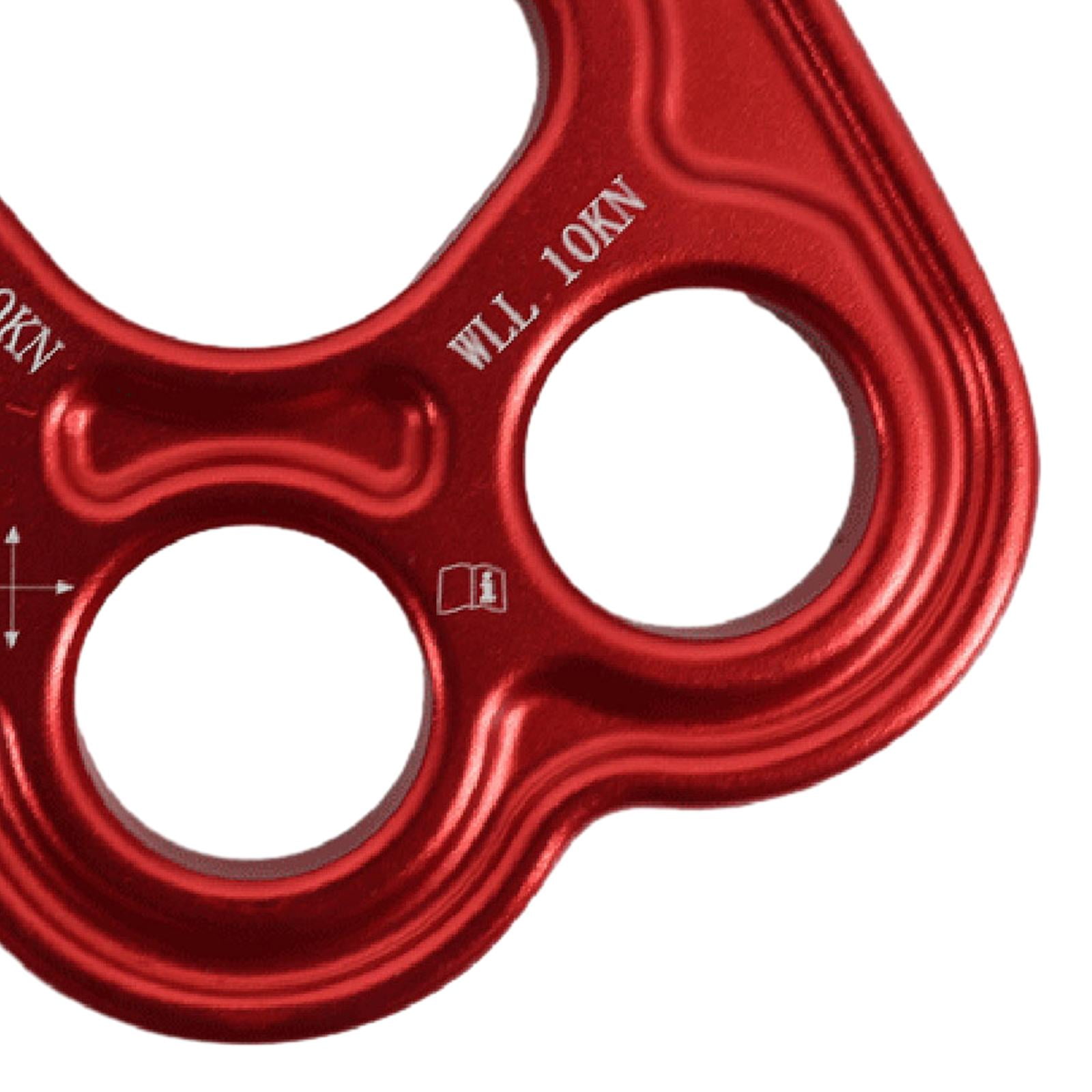 Outdoor 4 Holes Paw Rigging Plate Rope Access Climbing Anchor Durable Sturdy Rigging System Multipurpose Climbing Gear Red