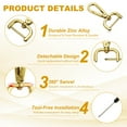 thumbnail image 3 of Uxcell Swivel Clasps Hook, Detachable Snap Hook with Screwdriver for Bags and Crafts Gold 1 Inch, 3 of 7