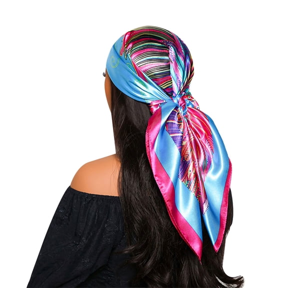 Large Square Headscarf 90x90cm Hair Bandanas Neck Scarves Stylish Soft Artificial Silk for Sleep Beach Daily Wear Parties Decoration