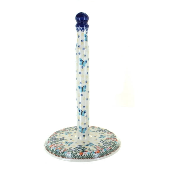 Blue Rose Polish Pottery Garden of Eden Paper Towel Holder