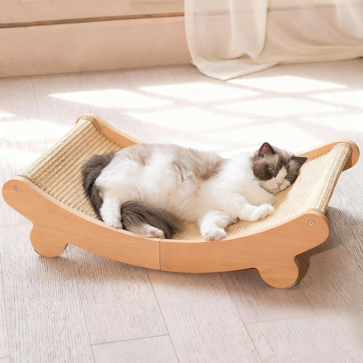 Sisal Cat Scratcher Bed for Indoor Cats Hammock for Scratching Pad Cat Chair Nartural Sisal Cat Scratch Post for Large Cat Scratcher Lounge(Extra Large)