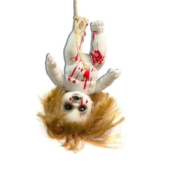 BESTSKY Halloween Creepy Dolls,Bloody Haunted Doll Scary Hanging Dolls With Rope,Halloween Horror Decoration Haunted House Props
