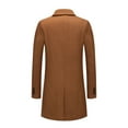 thumbnail image 3 of gbyLJF Men's Woolen Overcoat Mid-length Lapel Warm Coat Casual Business Button Down Coat for Autumn and Winter, 3 of 9