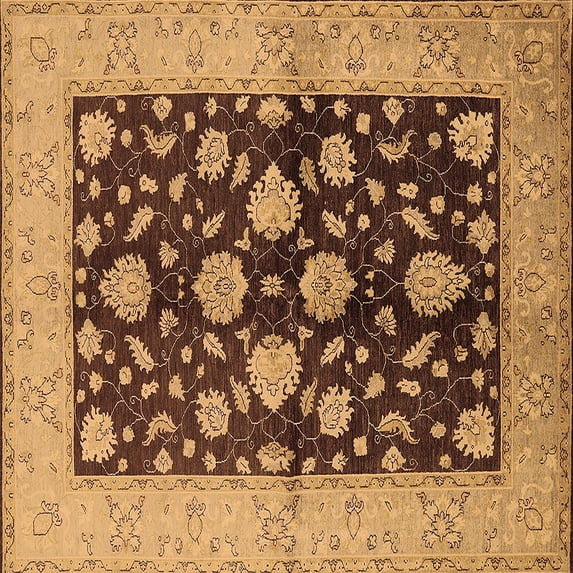 Ahgly Company Indoor Square Oriental Brown Traditional Area Rugs, 6' Square