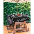 thumbnail image 3 of nqOlkjepod Black Coastal Outdoor Tablecloth with Umbrella Hole & Zipper, Nautical Starfish Jellyfish Seahorse Rectangle Table Cover 60x84 Inch, Dining Waterproof Table Cloth Protector for Patio, 3 of 7