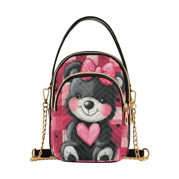 DIXRUYEE Cross Body Fashion Shoulder Waist Purse Bags Playful Plush Bear Pocket Handbags