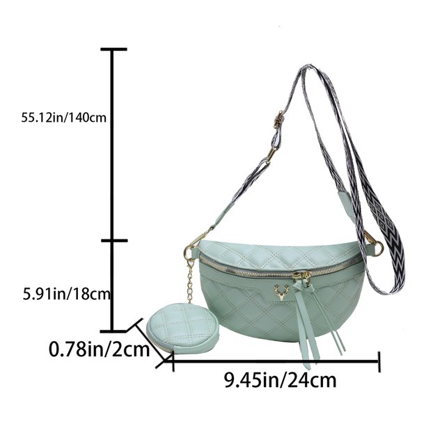 Bolsa De Pecho Rhombus acolchado para mujer, Bolsa de pecho, bandolera informal con monedero pequeño (verde) Hugtrwg Para Estrenar
