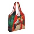 thumbnail image 2 of XMXT Canvas Tote Bag for Women, Red Flamingo Illustration Large Reusable Shopping Bags, Multicolor, 2 of 7