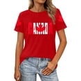 thumbnail image 2 of Cnbwig T Shirts for Women Graphic Tees for Summer Casual Wear Short Sleeve Loose Round Neck Tops with Patriotic Celebration Print, 2 of 5