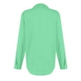 thumbnail image 5 of Jzuxvd Womens Button Down Shirts Gauze Cotton Dress Shirt Long Sleeve Oversized Solid Tunic Tops with Pockets Light Green S, 5 of 6