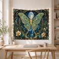 thumbnail image 5 of Fantasy Moth with Full Moon in a Starry Night Valley, Mystical Celestial for Nature Lovers, Botanical Wall Art, Housewarming Gift, Tapestry Wall Hanging for Bedroom and Living Room, 5 of 7