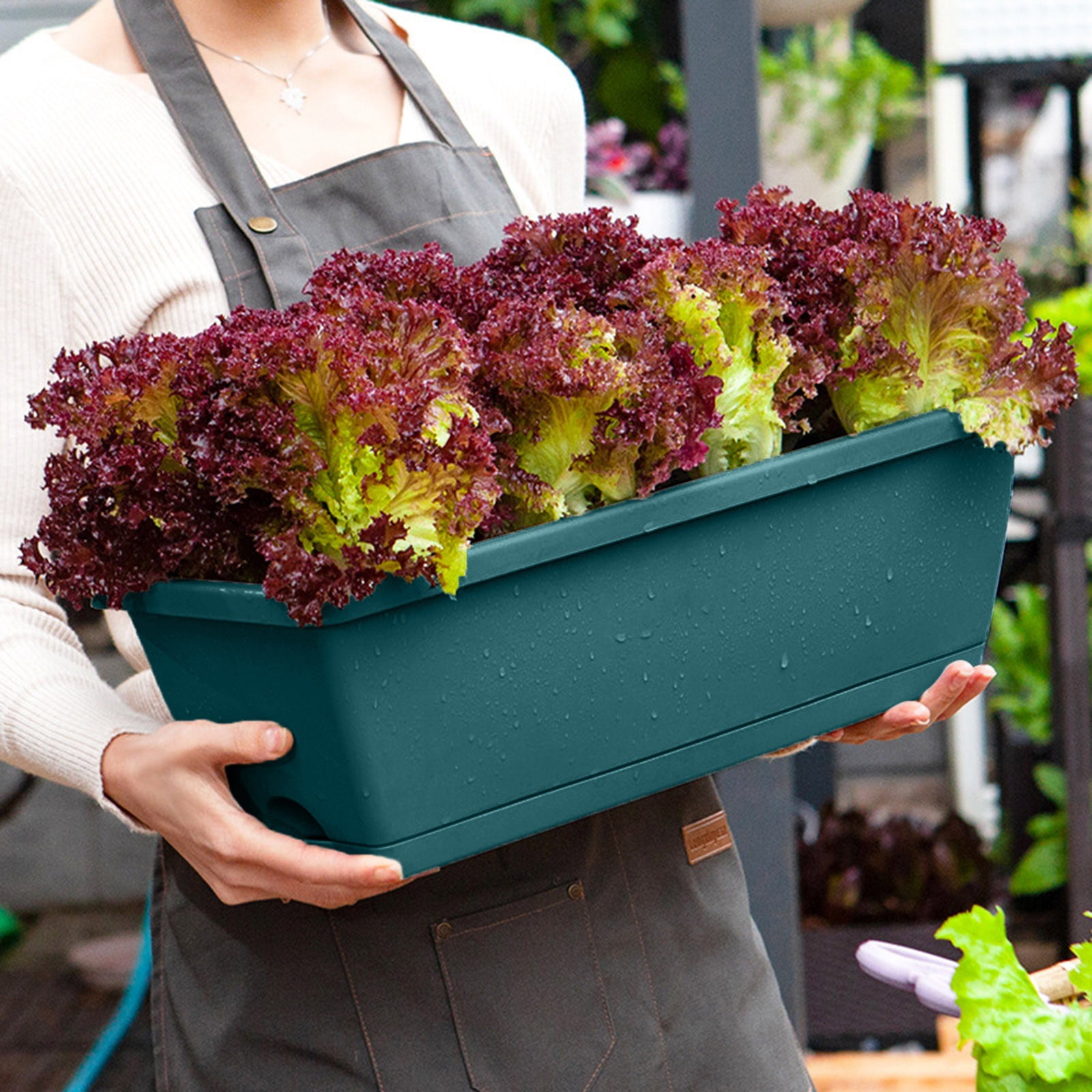 Clearance! Nomeni Plant Pots Vegetable Planting Pot Plastic Flower Pot Balcony Vegetable Planting Trough Garden Supplies