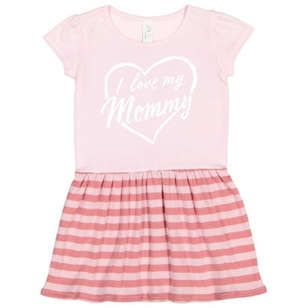 

Inktastic I Love My Mommy in White Chalk Heart Gift Toddler Girl Dress