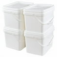 thumbnail image 7 of 5 Gallon Rectangular Plastic Bucket Pail with Lid, 4 Pack White Square Bucket Pail Container with Handle for Food Storage, 7 of 7