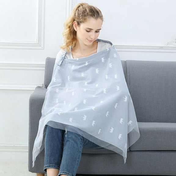 ETHZZLE Grey Breathable Nursing Cover for Feeding Mothers - 1 Piece Comfortable and Lightweight
