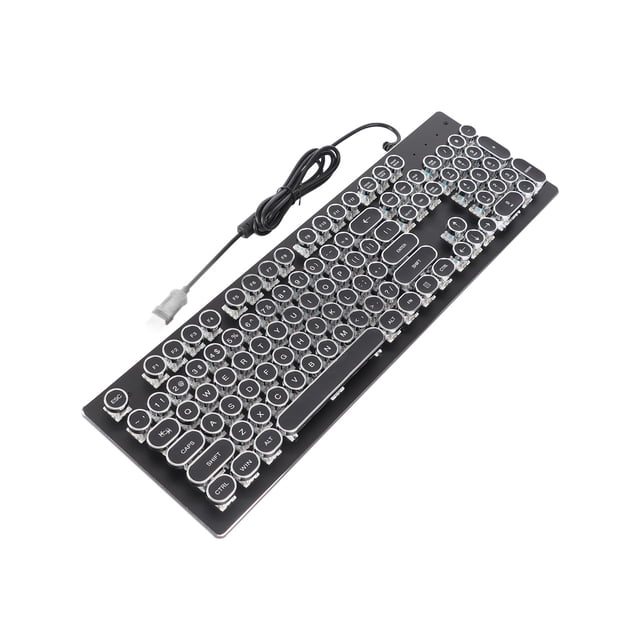Gaming Mechanical Keyboard Key Click with 104 Keys Mixed Light Retro Design for Computer Accessory