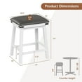 thumbnail image 3 of Costway 24'' Dining Bar Stool Set of 2 Counter Height Padded Seat Wood Frame Kitchen White, 3 of 9