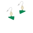 thumbnail image 2 of Delight Jewelry Acrylic 3/4" Green Megaphone Goldtone Leaf French Earrings, 2 of 4