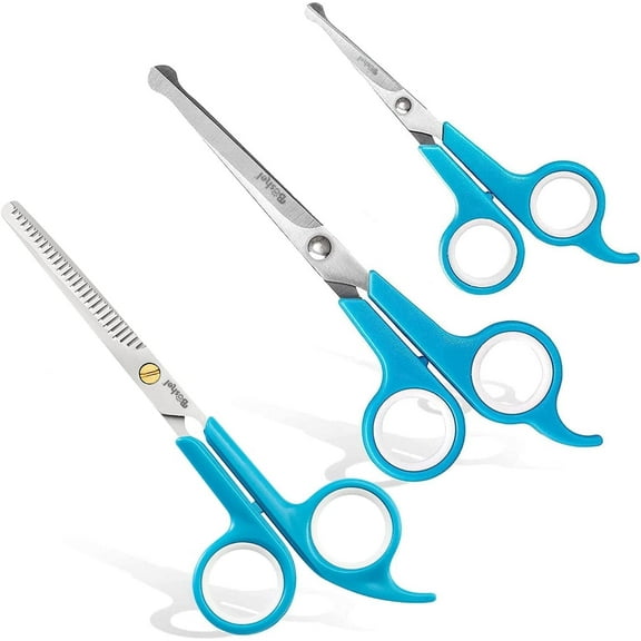 BOSHEL Dog Scissors for Grooming, 3 Pet Shears with Safe Rounded Tips, Stainless Steel