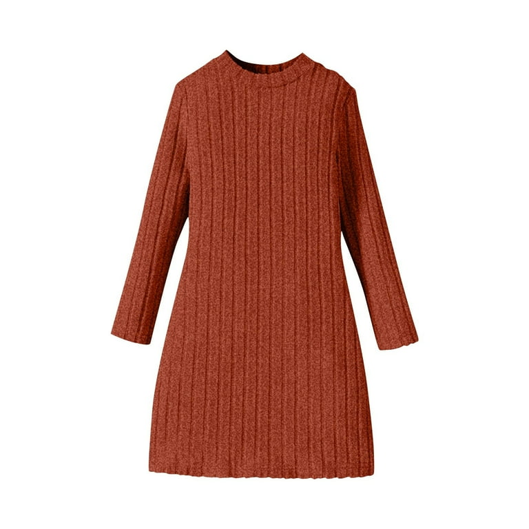 cotton knit dresses with sleeves Erin Long Sleeves Knit dress in Sienna  Pink Haley