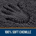 thumbnail image 4 of Buganda Toilet Rugs U-Shaped 24x20, Quick Dry Machine Washable Chenille Bath Mats with Rubber Backing, Dark Grey, 4 of 9