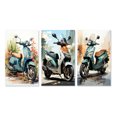 thumbnail image 2 of Designart "Coastal Cruiser Blue Scooter Adventure I" Scooter Wall Art Set Of 3 - Blue Scooter Gallery Set For Office Decor, 2 of 7