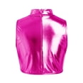 thumbnail image 4 of TiaoBug Shiny Sequin Crop Tops for Girls Hip-hop Dance Vest 70s Disco Party Stage Performance Outfit Hot Pink 6, 4 of 7