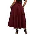 thumbnail image 2 of Coduop High Waist Pleated Long Skirts Women Flared Full Skirt Swing Dress Pockets, 2 of 3