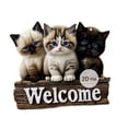 thumbnail image 4 of Letrero de bienvenida de madera para porche delantero, 2D, multiusos, con cuerda, para dar la bienvenida a casa. Gato, 4 of 7