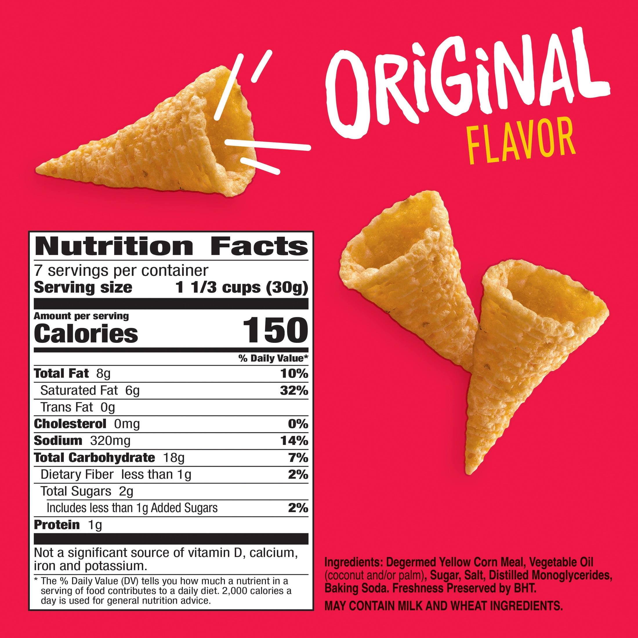 Bugles Original Crispy Corn Snacks, Snack Bag, 7.5 oz