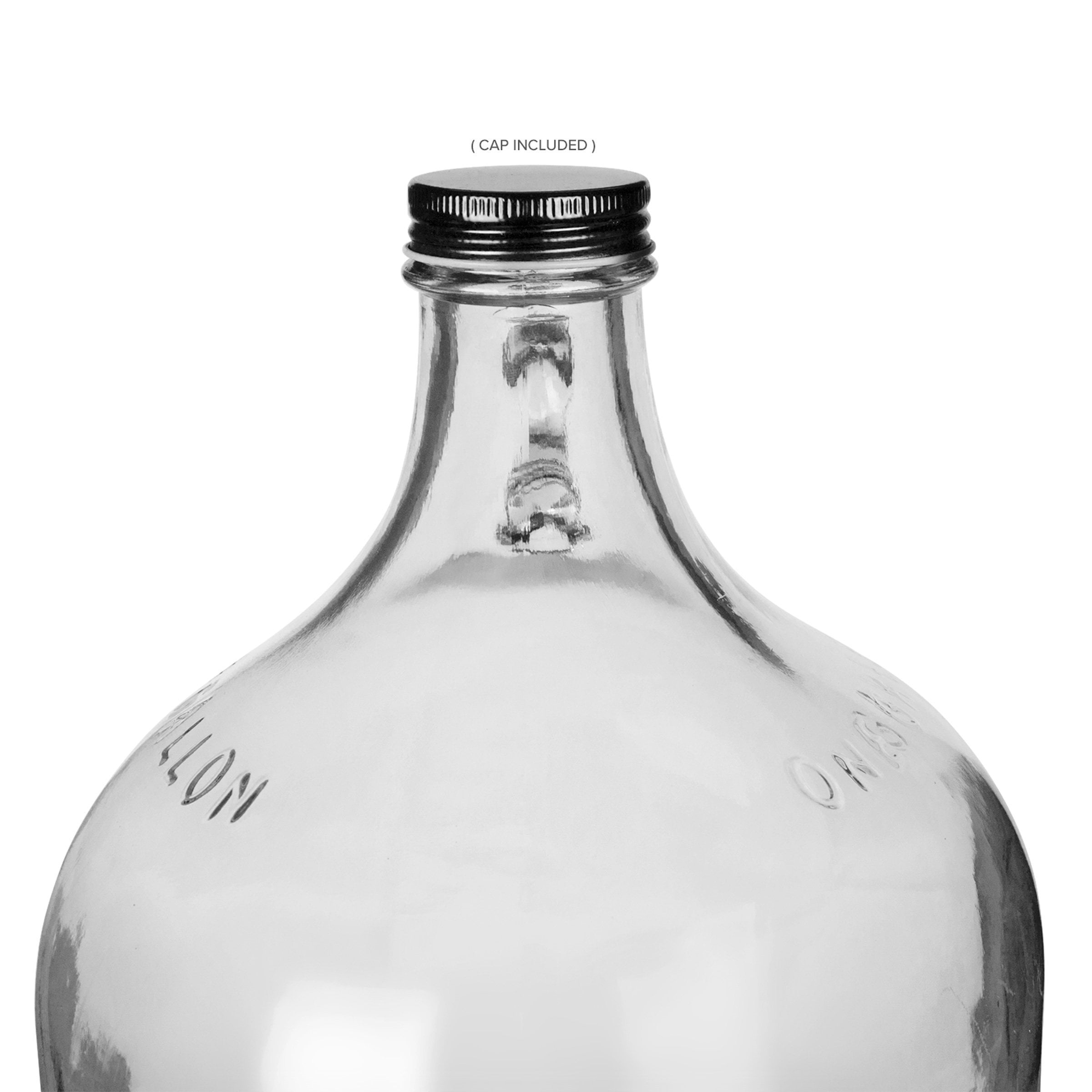 Geo Single 1 Gallon Glass Water Bottle Carboy Jug with 38 mm Screw Cap